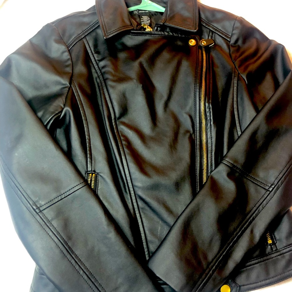 Faux black leather jacket